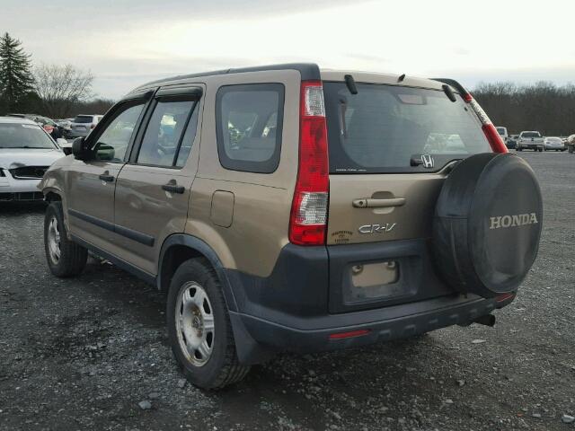 JHLRD78565C051659 - 2005 HONDA CR-V LX BEIGE photo 3