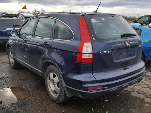 5J6RE4H36AL016891 - 2010 HONDA CR-V LX BLUE photo 3