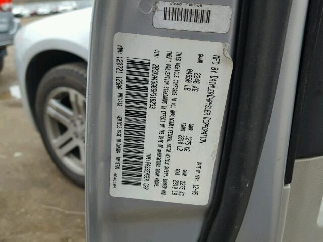 2B3KA43G66H318233 - 2006 DODGE CHARGER SE SILVER photo 10