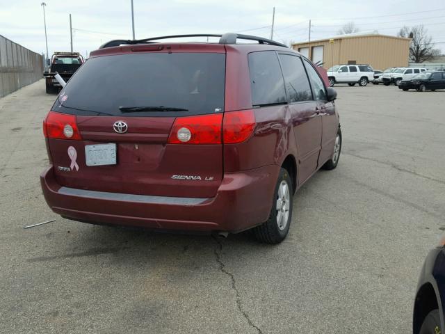 5TDZA23C36S491661 - 2006 TOYOTA SIENNA CE BURGUNDY photo 4