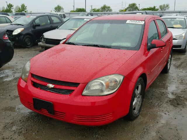 1G1AT58H197292788 - 2009 CHEVROLET COBALT LT RED photo 2