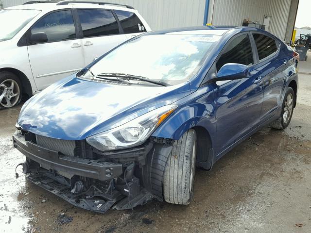 KMHDH4AE0GU520161 - 2016 HYUNDAI ELANTRA SE BLUE photo 2