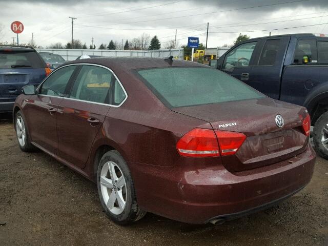 1VWAT7A37EC058655 - 2014 VOLKSWAGEN PASSAT S BURGUNDY photo 3