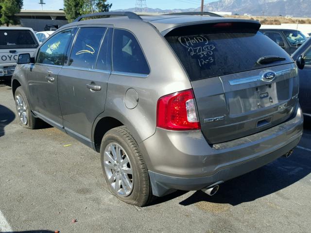 2FMDK4KC6DBA64652 - 2013 FORD EDGE LIMIT BROWN photo 3