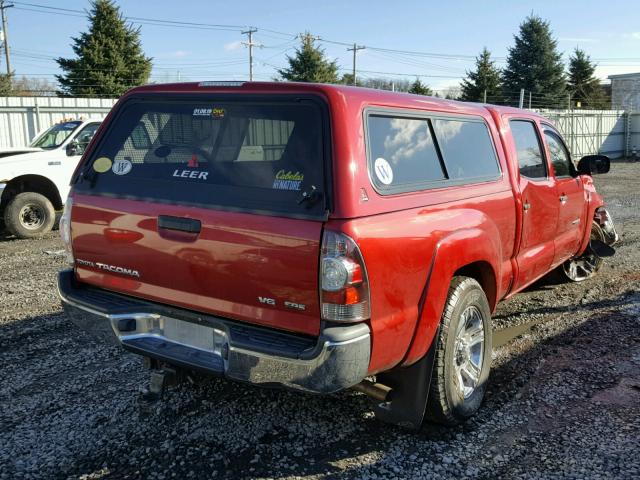 3TMMU52N59M013557 - 2009 TOYOTA TACOMA DOU RED photo 4