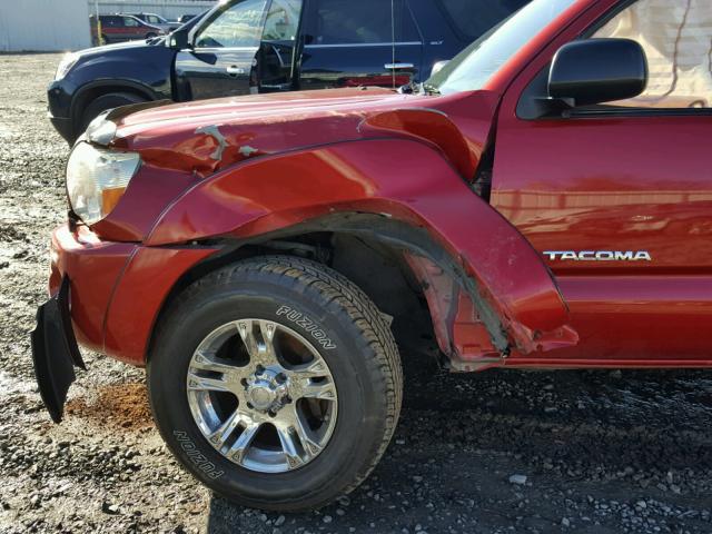 3TMMU52N59M013557 - 2009 TOYOTA TACOMA DOU RED photo 9