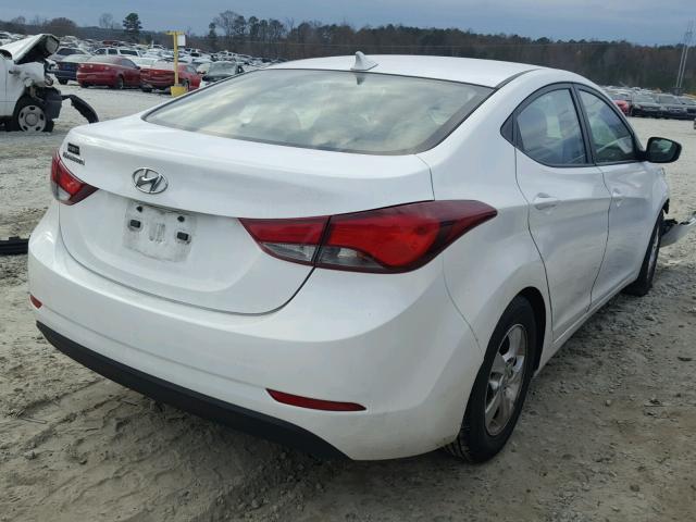 5NPDH4AE9EH479718 - 2014 HYUNDAI ELANTRA SE WHITE photo 4