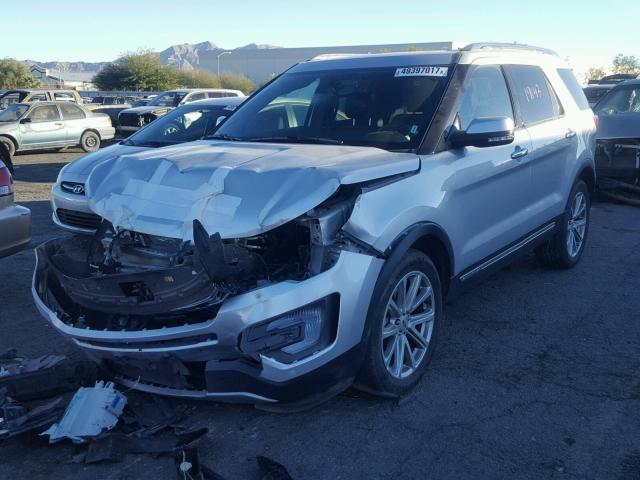 1FM5K8F87HGC69915 - 2017 FORD EXPLORER L SILVER photo 2