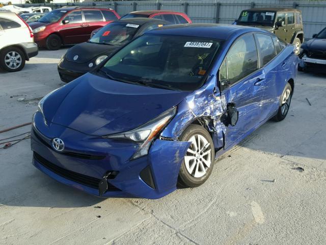 JTDKARFU8G3501232 - 2016 TOYOTA PRIUS BLUE photo 2