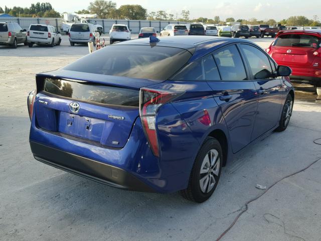 JTDKARFU8G3501232 - 2016 TOYOTA PRIUS BLUE photo 4