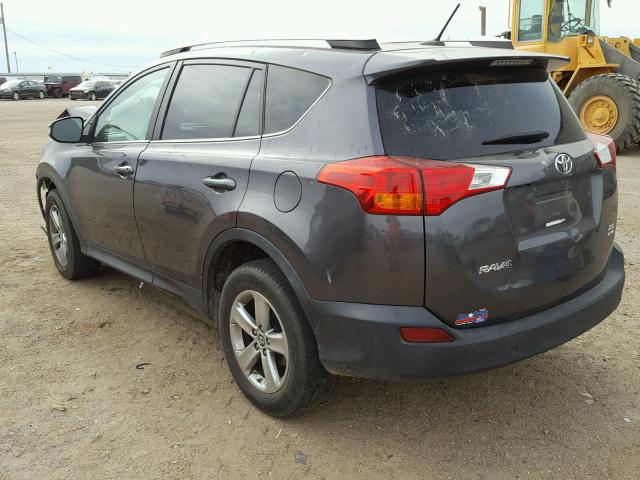 2T3RFREV0FW290968 - 2015 TOYOTA RAV4 XLE CHARCOAL photo 3