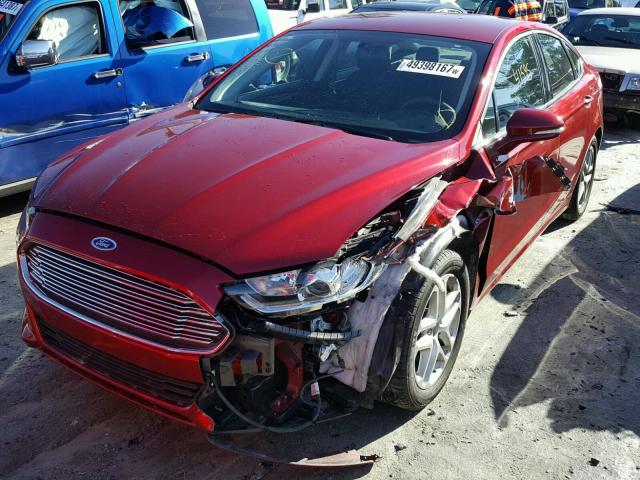 1FA6P0H75G5121617 - 2016 FORD FUSION SE RED photo 2