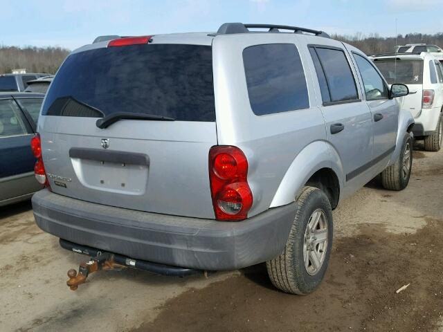 1D4HB38N86F134973 - 2006 DODGE DURANGO SX SILVER photo 4