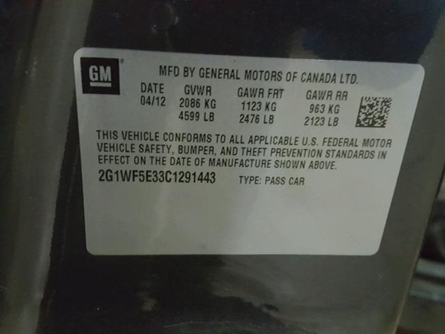 2G1WF5E33C1291443 - 2012 CHEVROLET IMPALA LS GRAY photo 10