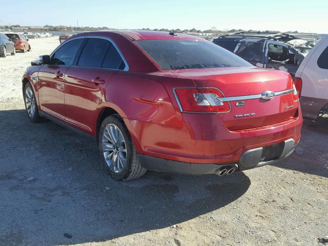 1FAHP2FW4AG143361 - 2010 FORD TAURUS LIM RED photo 3