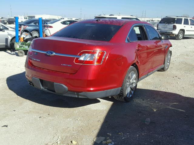 1FAHP2FW4AG143361 - 2010 FORD TAURUS LIM RED photo 4