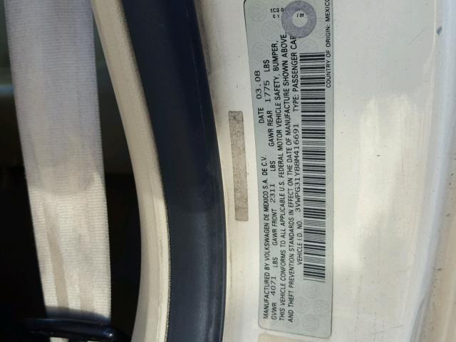 3VWPG31Y88M416691 - 2008 VOLKSWAGEN NEW BEETLE 奶油色 照片 10