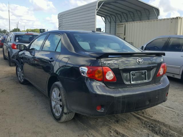 2T1BU40E29C116027 - 2009 TOYOTA COROLLA BA BLACK photo 3