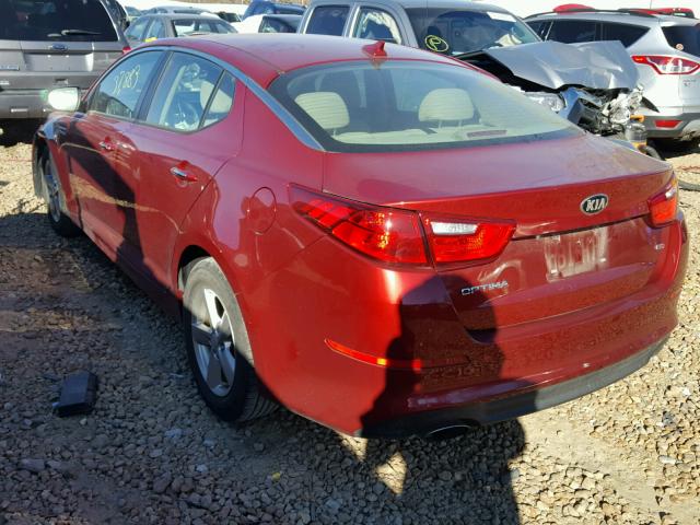 5XXGM4A77FG488666 - 2015 KIA OPTIMA LX RED photo 3