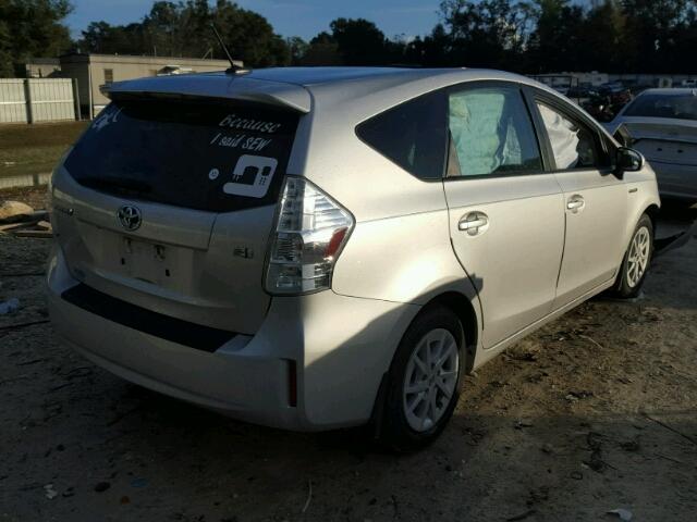 JTDZN3EU8C3153072 - 2012 TOYOTA PRIUS V SILVER photo 4