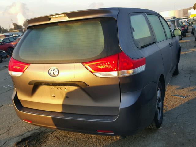 5TDZK3DC2ES509566 - 2014 TOYOTA SIENNA BAS GRAY photo 4