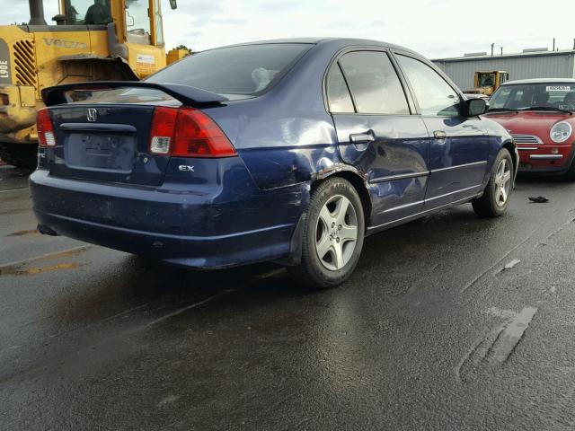 2HGES26704H516328 - 2004 HONDA CIVIC EX BLUE photo 4