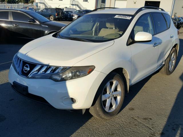 JN8AZ18U79W031106 - 2009 NISSAN MURANO S WHITE photo 2