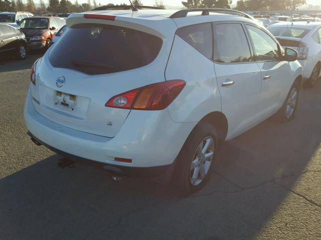 JN8AZ18U79W031106 - 2009 NISSAN MURANO S WHITE photo 4