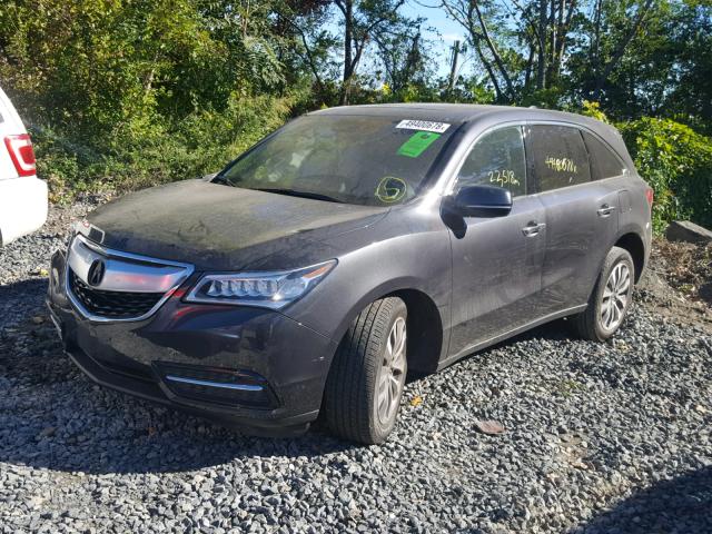 5FRYD4H4XGB046127 - 2016 ACURA MDX TECHNO GRAY photo 2