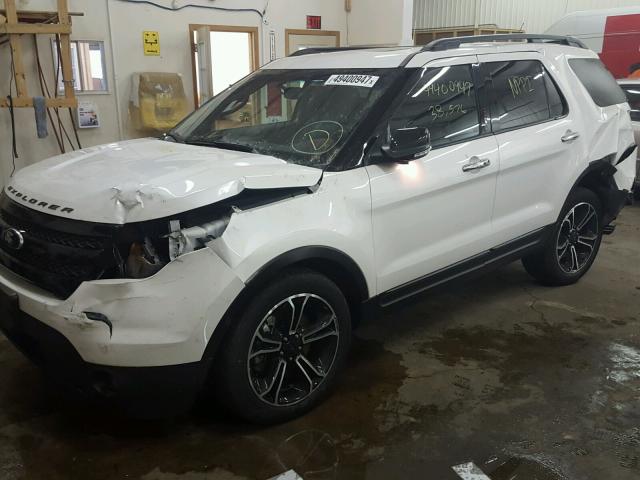 1FM5K8GT5EGB58410 - 2014 FORD EXPLORER S WHITE photo 2