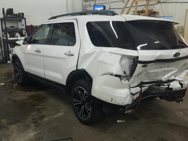 1FM5K8GT5EGB58410 - 2014 FORD EXPLORER S WHITE photo 3