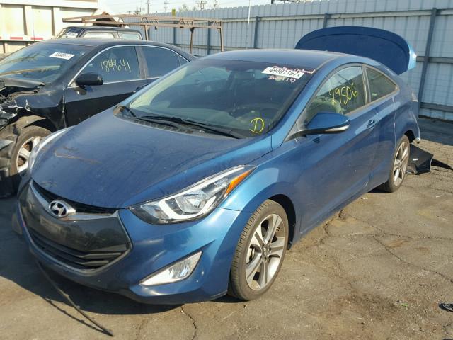 KMHDH6AH4EU026419 - 2014 HYUNDAI ELANTRA CO BLUE photo 2