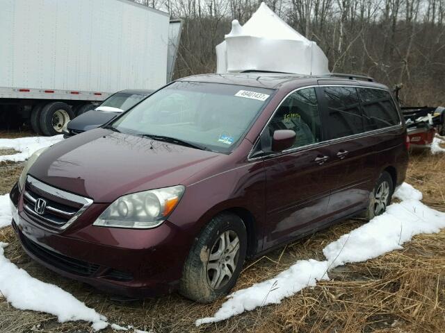 5FNRL38697B423910 - 2007 HONDA ODYSSEY EX BURGUNDY photo 2