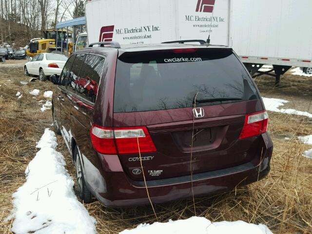 5FNRL38697B423910 - 2007 HONDA ODYSSEY EX BURGUNDY photo 3