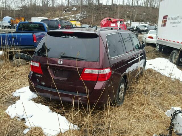 5FNRL38697B423910 - 2007 HONDA ODYSSEY EX BURGUNDY photo 4