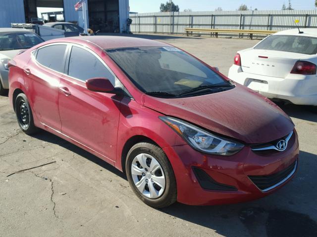 KMHDH4AE6GU542827 - 2016 HYUNDAI ELANTRA SE RED photo 1