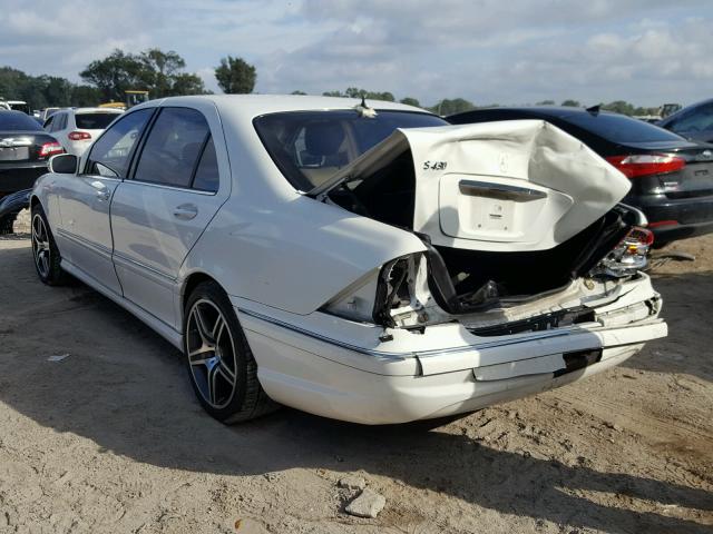 WDBNG70J44A413136 - 2004 MERCEDES-BENZ S 430 WHITE photo 3