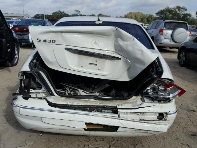 WDBNG70J44A413136 - 2004 MERCEDES-BENZ S 430 WHITE photo 9