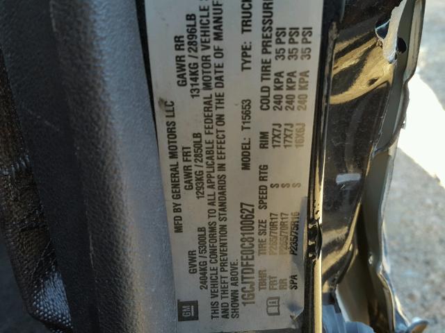 1GCJTDFE0C8100627 - 2012 CHEVROLET COLORADO L BLACK photo 10