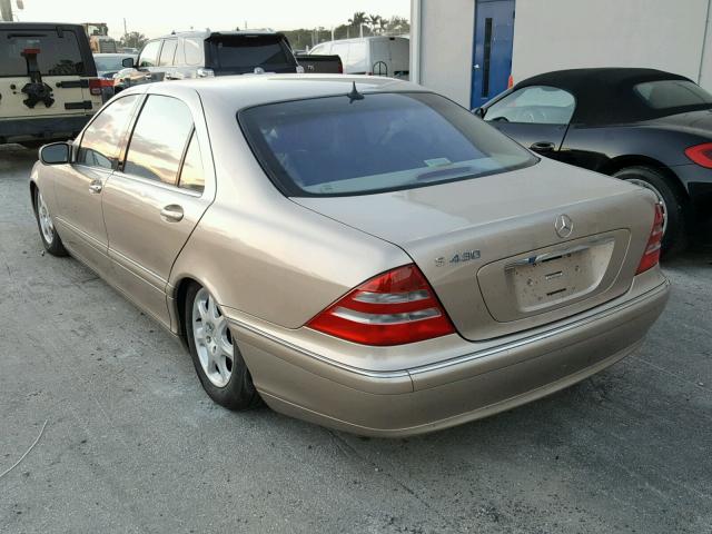 WDBNG70JX1A202485 - 2001 MERCEDES-BENZ S 430 BEIGE photo 3