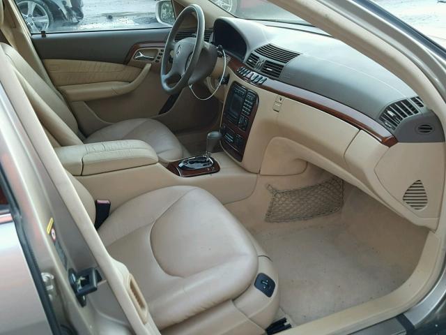 WDBNG70JX1A202485 - 2001 MERCEDES-BENZ S 430 BEIGE photo 5