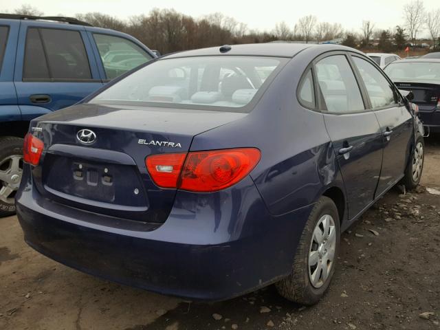 KMHDU46D88U539389 - 2008 HYUNDAI ELANTRA GL BLUE photo 4