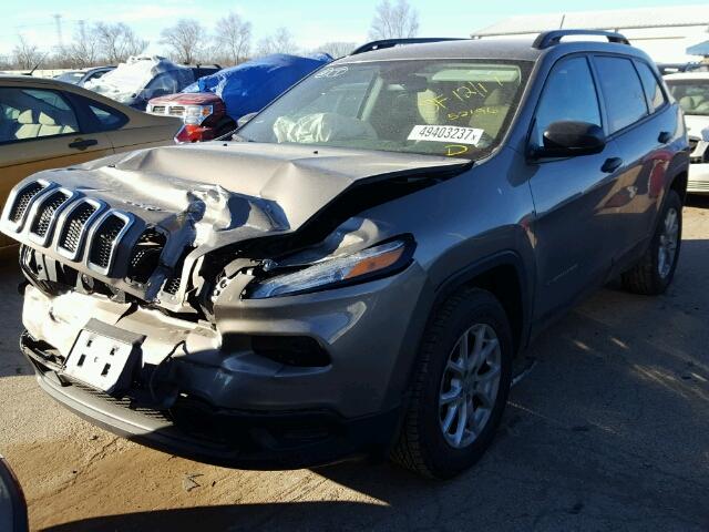 1C4PJMAS6GW251261 - 2016 JEEP CHEROKEE S GRAY photo 2