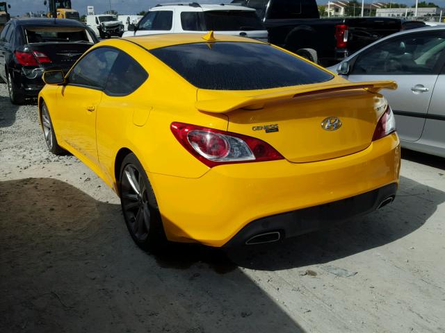 KMHHU6KH5CU071118 - 2012 HYUNDAI GENESIS CO YELLOW photo 3