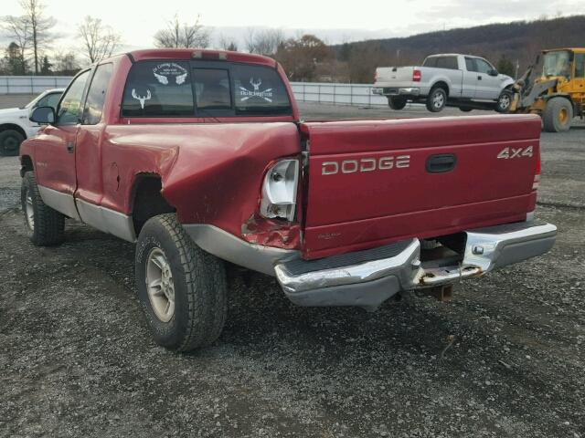 1B7GG23Y7VS258602 - 1997 DODGE DAKOTA RED photo 3