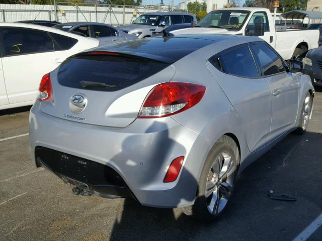 KMHTC6AD1CU023014 - 2012 HYUNDAI VELOSTER B SILVER photo 4