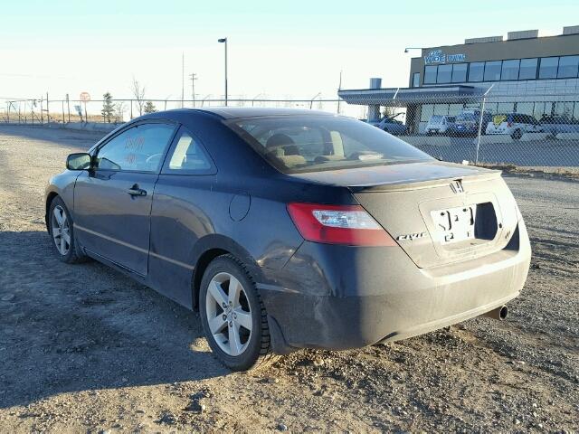 2HGFG12887H011365 - 2007 HONDA CIVIC EX BLACK photo 3
