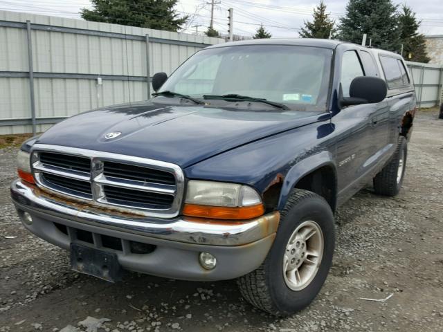 1B7GG22X9YS640062 - 2000 DODGE DAKOTA BLUE photo 2