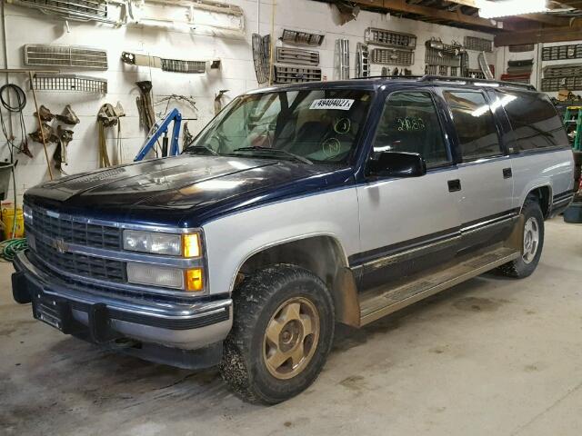 1GNFK16K9PJ393026 - 1993 CHEVROLET SUBURBAN K BLUE photo 2