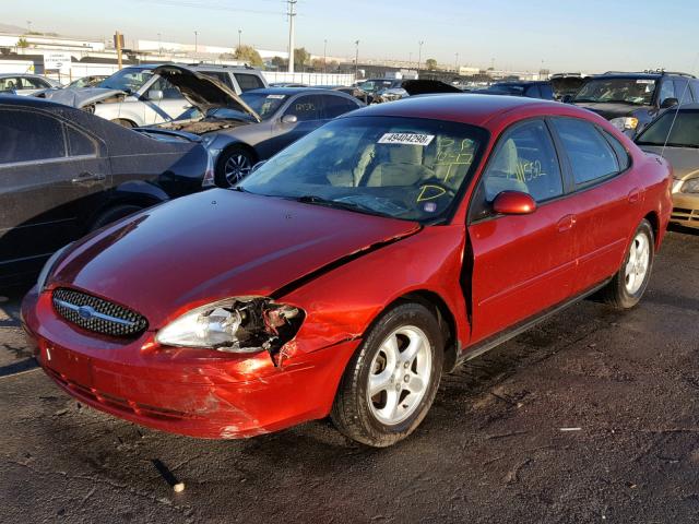 1FAFP55U01A228953 - 2001 FORD TAURUS SES RED photo 2